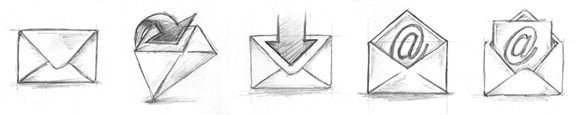 Email Icon Sketches