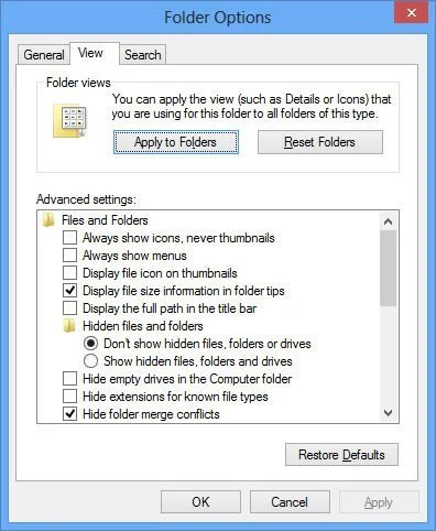 Windows 8 Thumbnails Missing