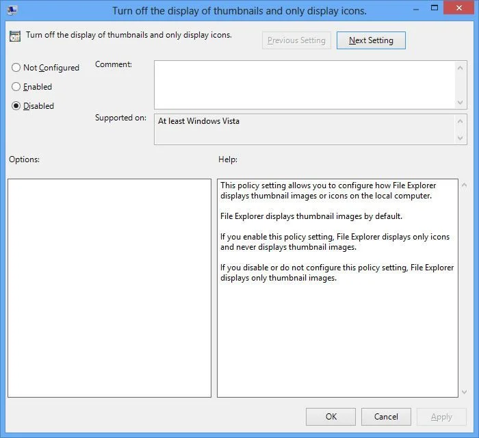 Windows thumbnails missing on network drive