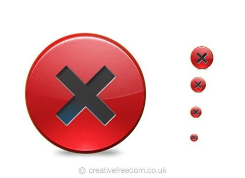Free Close Icon, could be used to represent a Close or Stop icon.