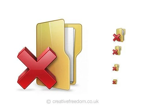 Free Delete Folder Icon, could be used to represent Remove Folder, or Delete Project icon.
