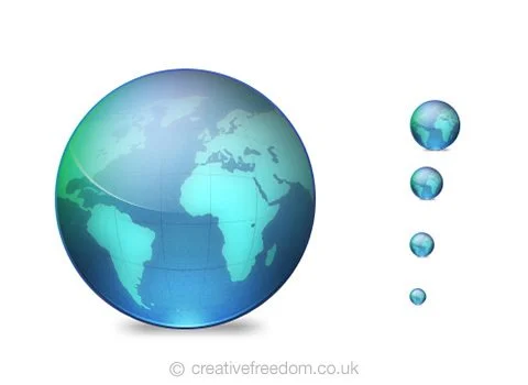 Free World Globe Icon, could be used to represent Earth, Travel, or Internet icon.