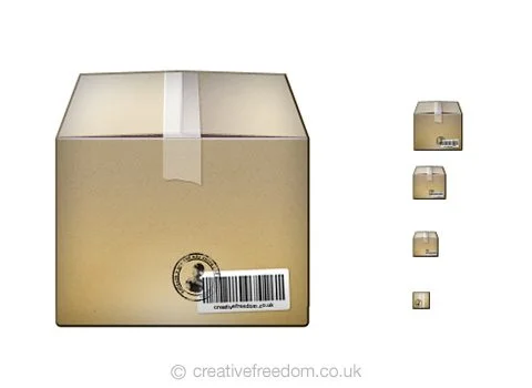 Free Box Icon, could be used to represent a Package, Parcel, Shipping or Delivery icon.