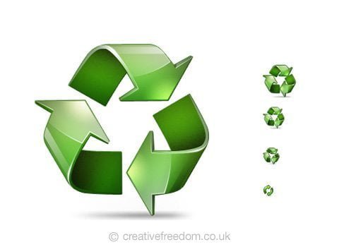 Free Recycle Icon, could be used to represent Recycle or Sustainability Icon