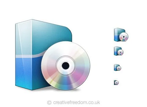 Free Software Icon, could be used to represent Install Software or Download Software Icon.