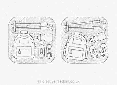 Hiking App Icon design process