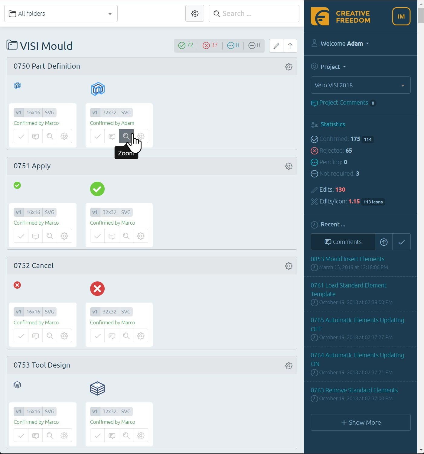 Icon Manager helps smooth large Custom Icon Design projects, reducing lead time and maintains transparency throughout