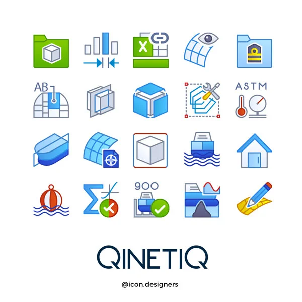 Enterprise Software Icons for QinetiQ Marine CAD Design Software