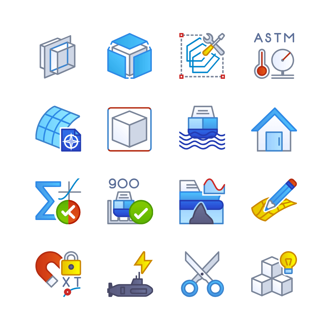 Bespoke Icons for CAD Software - Paramarine by QinetiQ