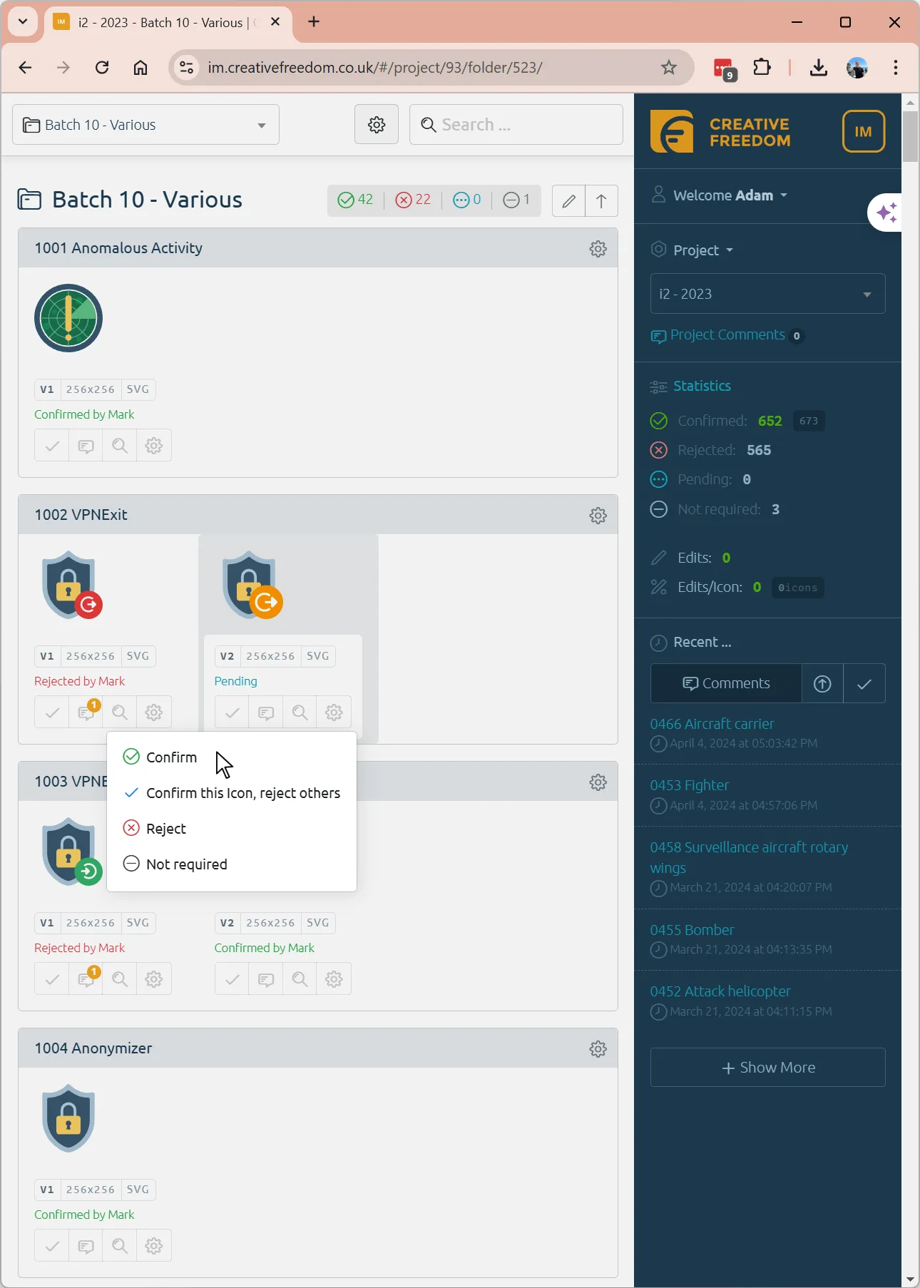 Icon Manager - Icon Design Project Management Software