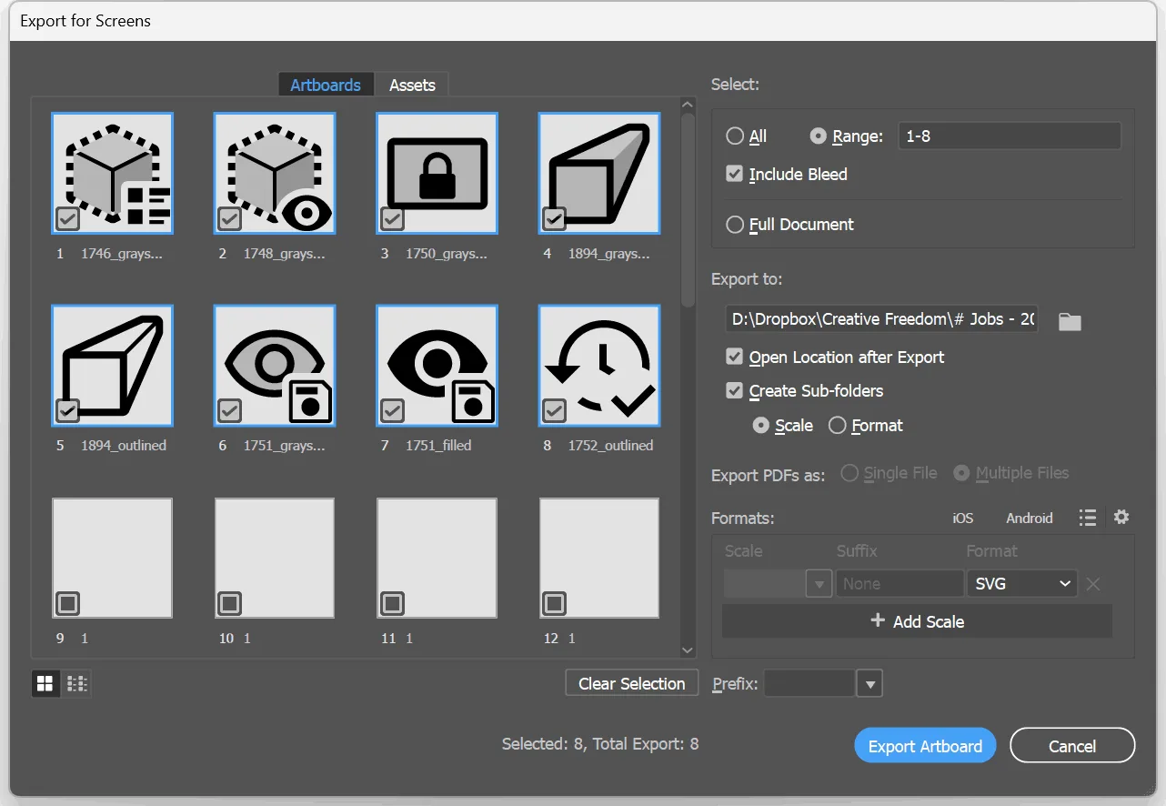 Best SVG export settings for UI icons in Adobe Illustrator