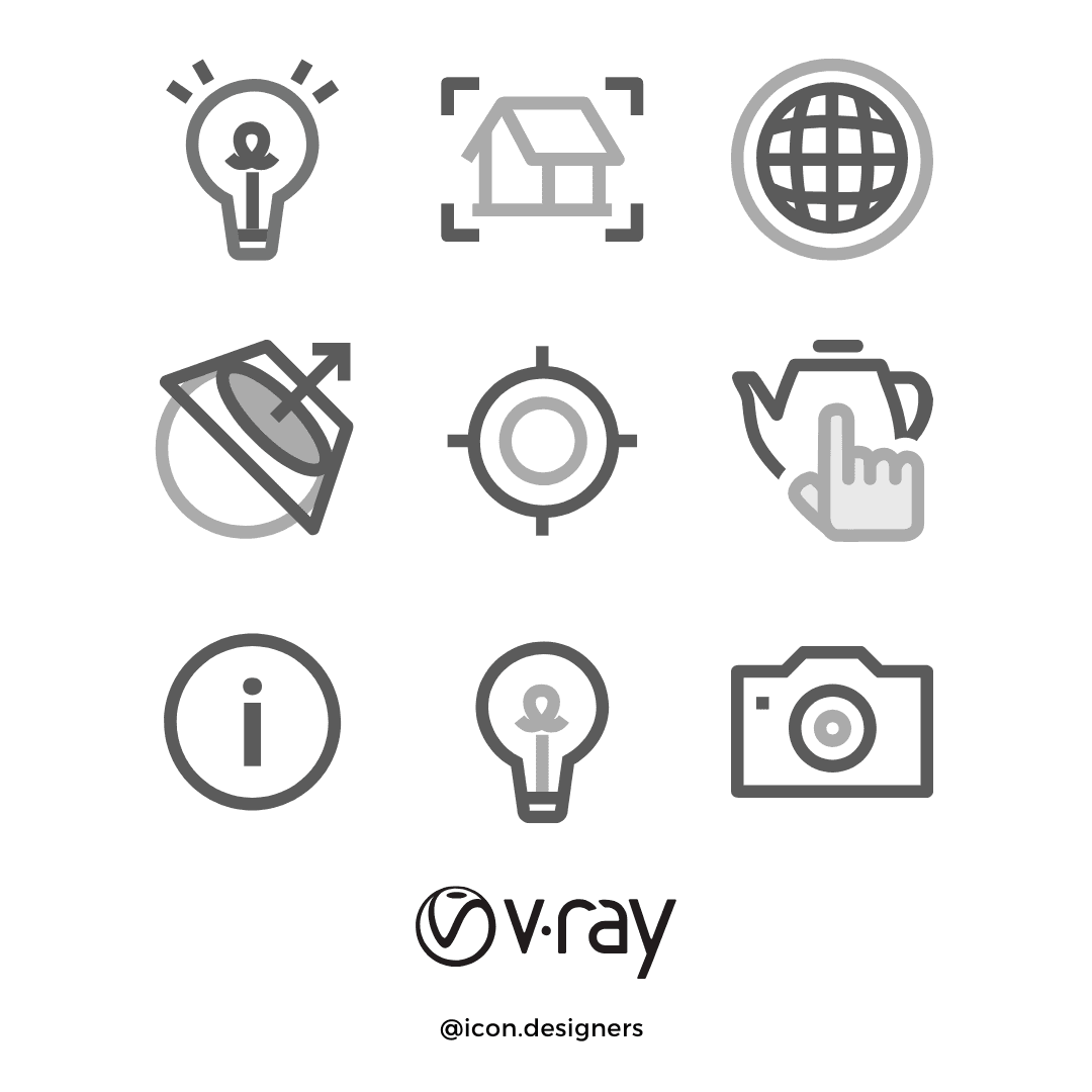 CAD Icon Design for V-Ray Software