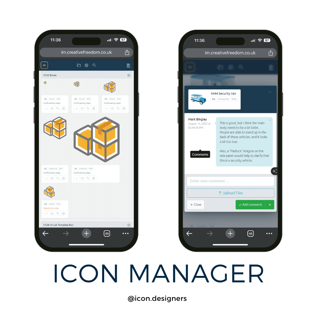 Icon Manager – bespoke tool for tracking and managing icon design projects