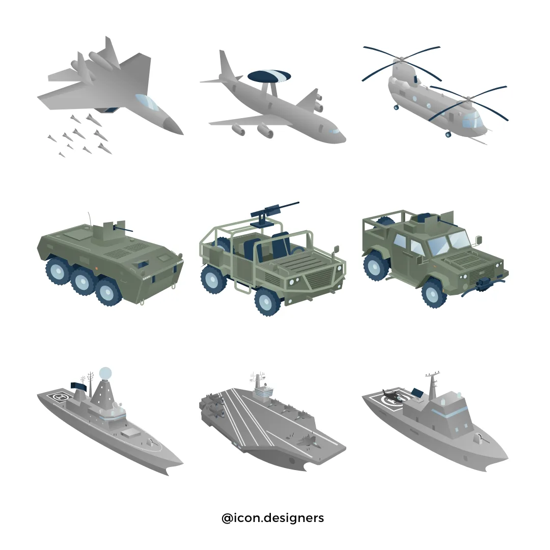 Military Engineering Icons for Defence Software
