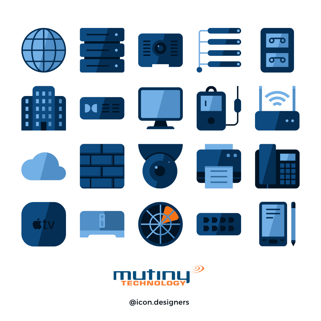 Custom network infrastructure icons for Mutiny Technologies