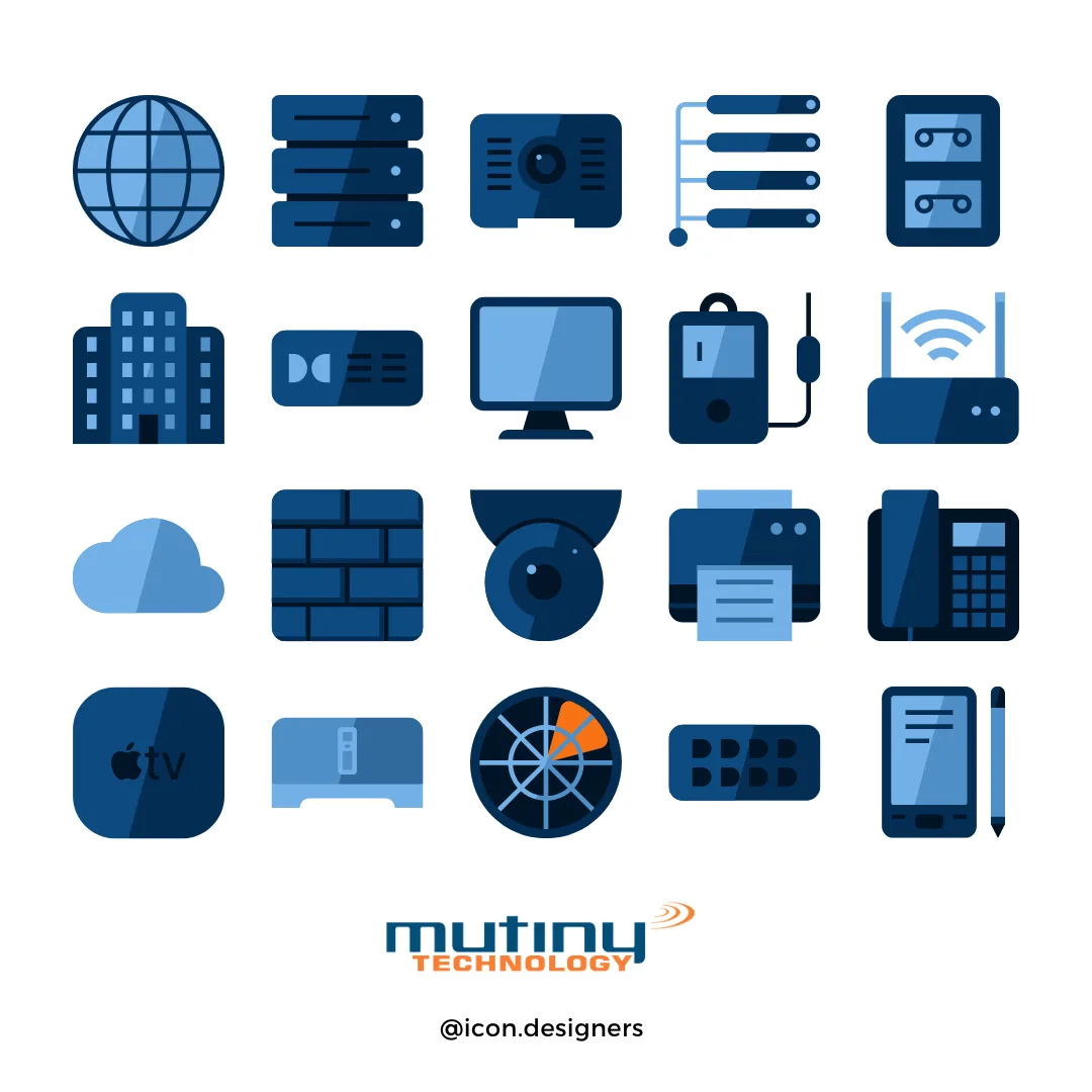Network Infrastructure Icon Sets for Mutiny Technologies