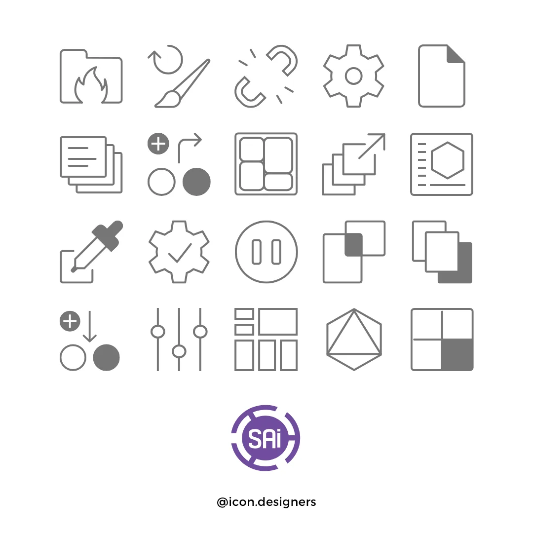 Printer Control Software Custom UI Icons for ThinkSAI