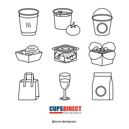 Food Industry Icon Design for Catering Website