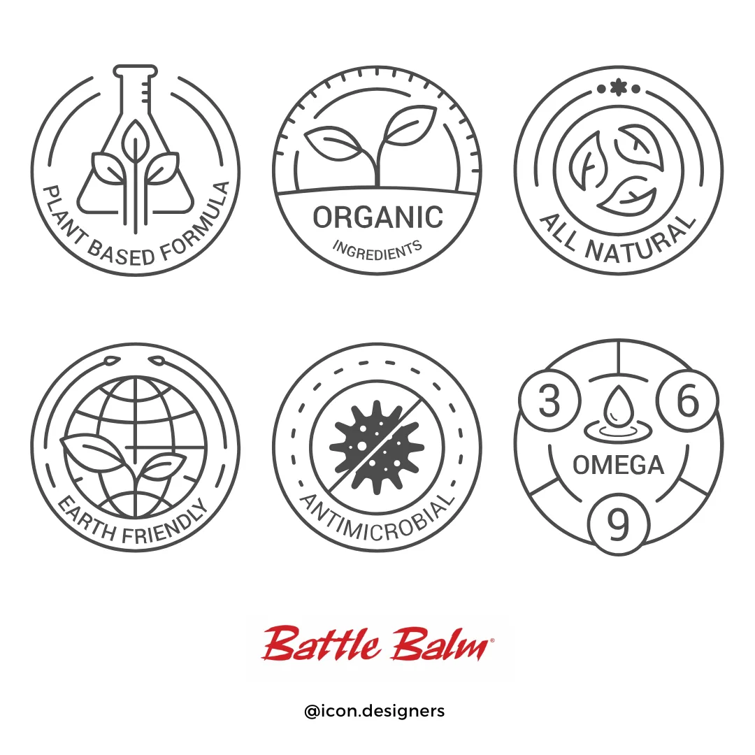 Custom SVG Website Badge Icons for Battlebalm