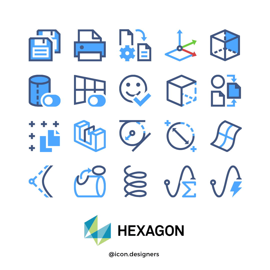 Enterprise CAD Design Software Icons for Hexagon Group