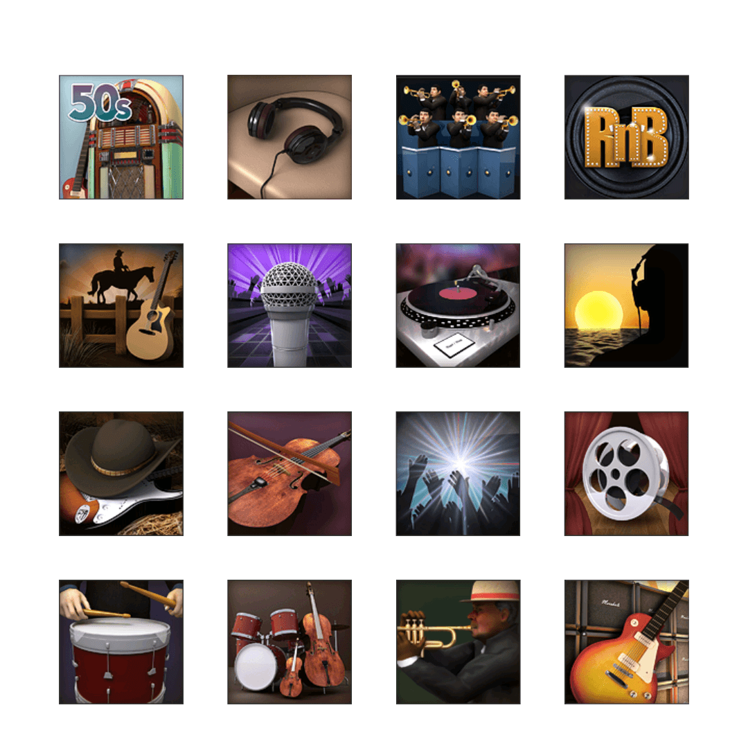 Music Genre Icons for Yamaha Music Software UI