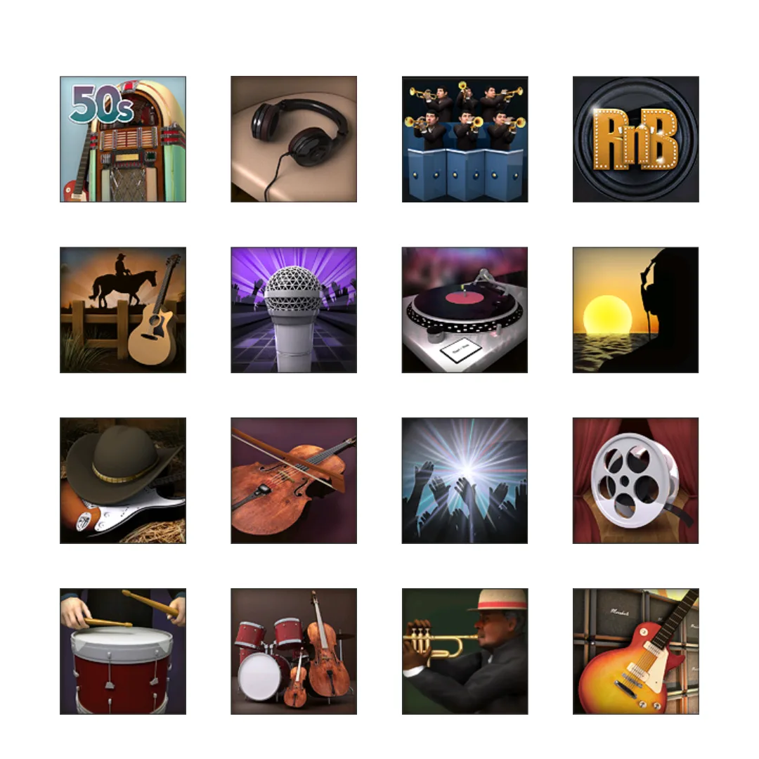 Music Genre Icons for Yamaha Music Software UI