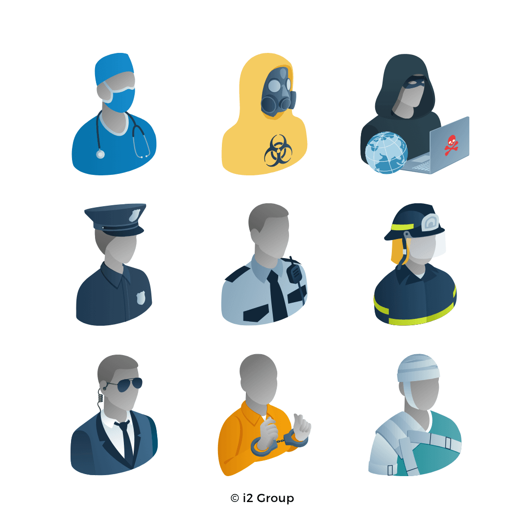 3D SVG Icon Set for i2 Group - People Icons