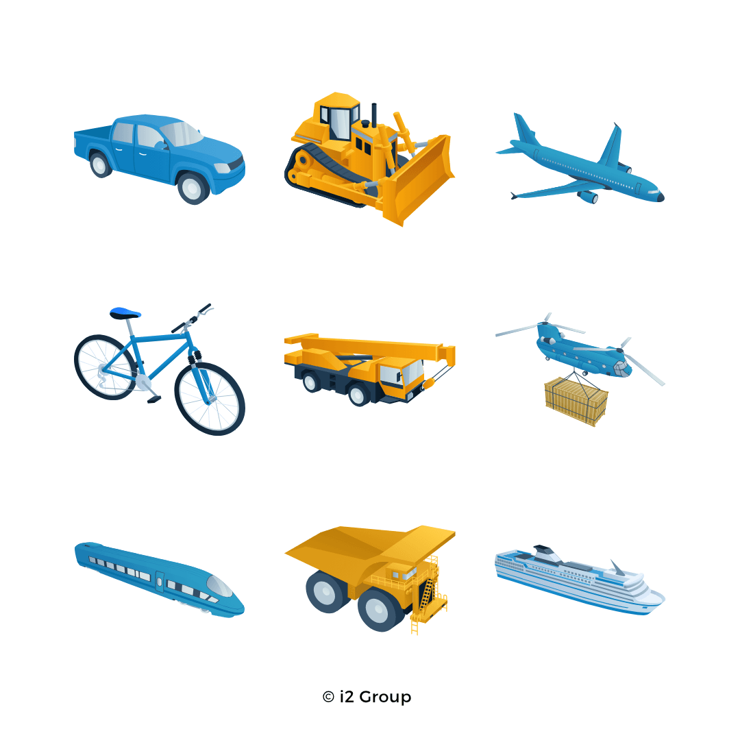 3D SVG Icon Set for i2 Group - Vehicle Icons