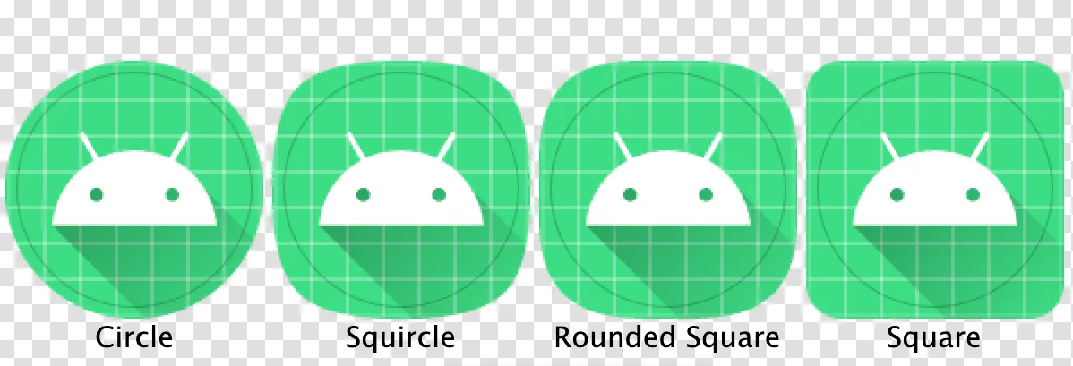 Android adaptive icons mask examples