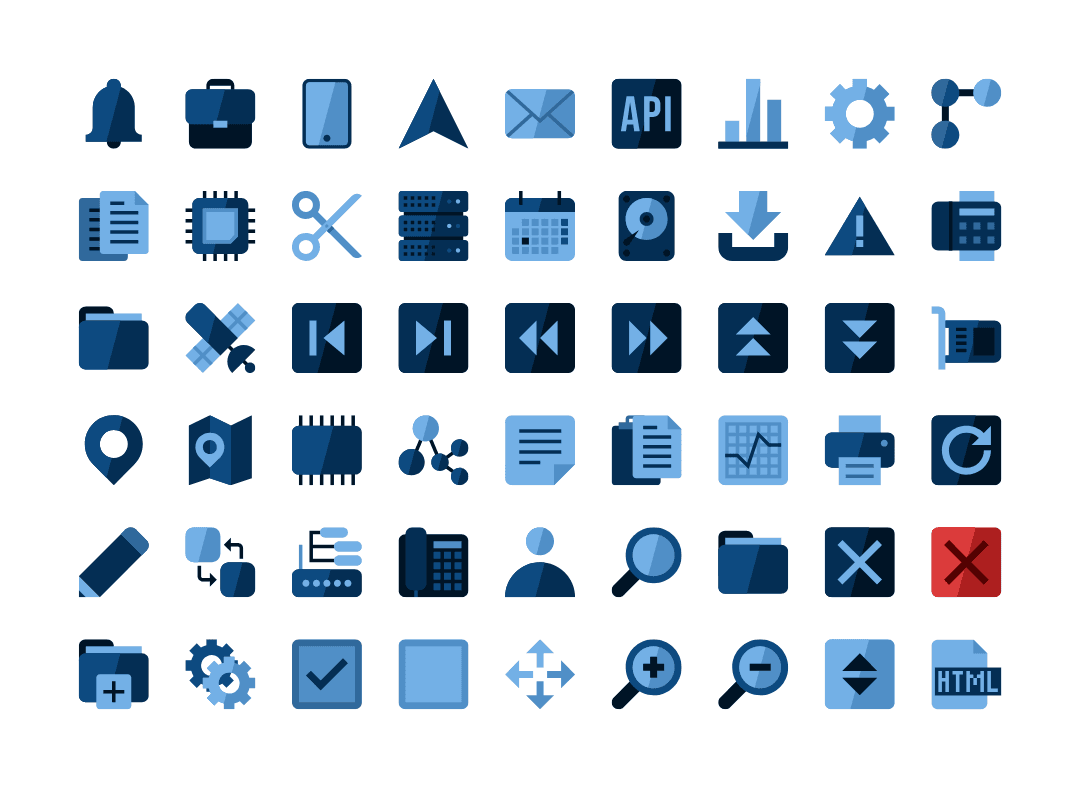 SVG Menu UI Icons for Mutiny Network Software