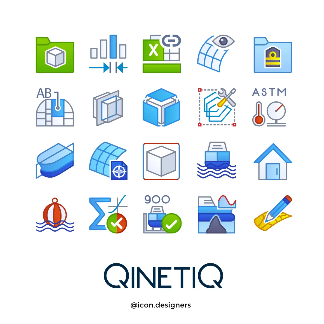 Custom Vector Marine CAD Icon Design for QinetiQ Paramarine Software