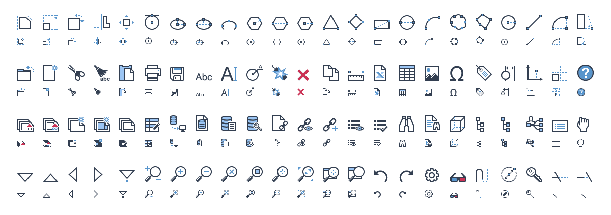 Custom CAD icon set example