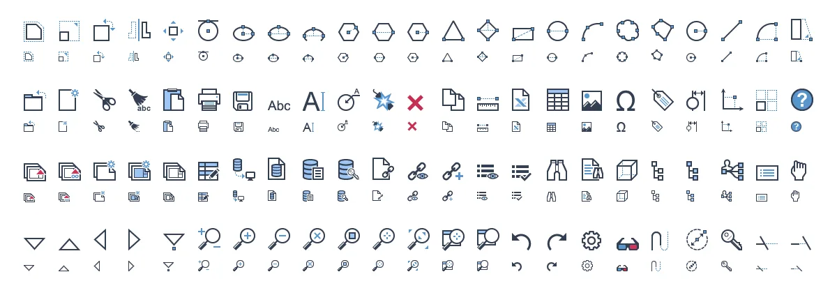 Custom CAD icon set example