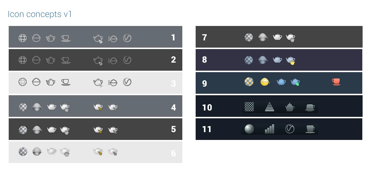 V-ray CAD Icon Style Concepts