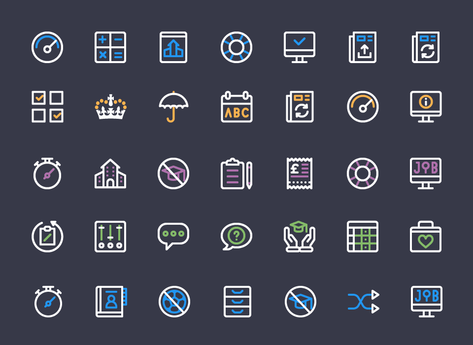 Custom Icons designed to improve software UX