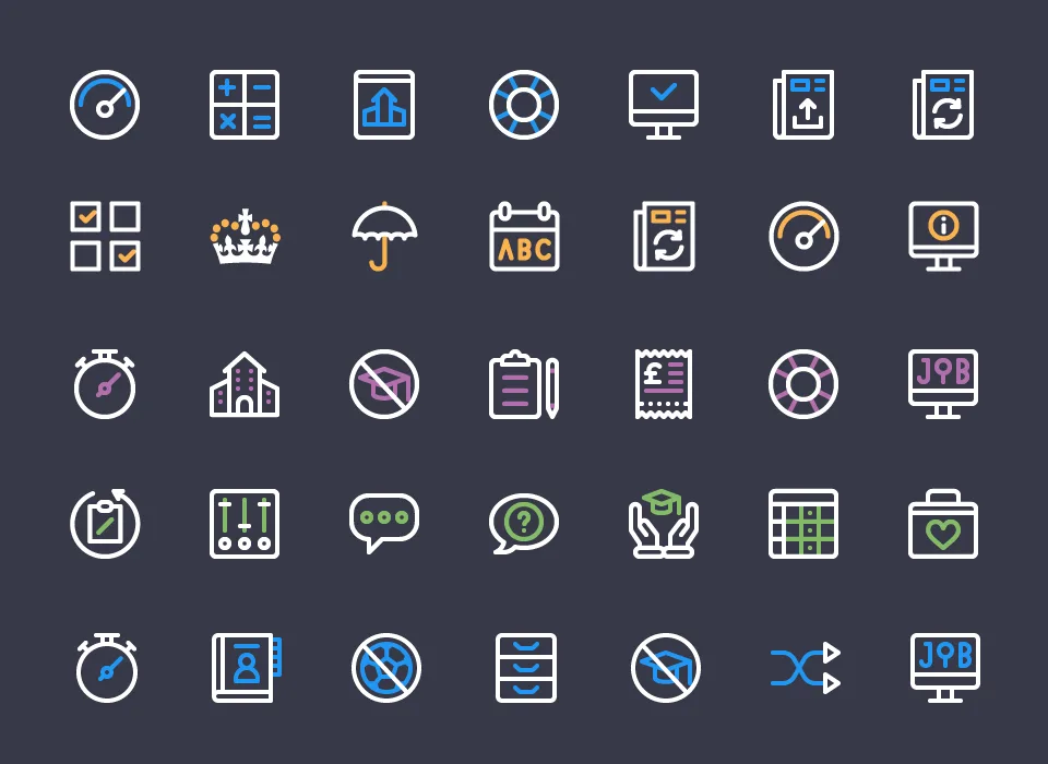 Custom Icons designed to improve software UX