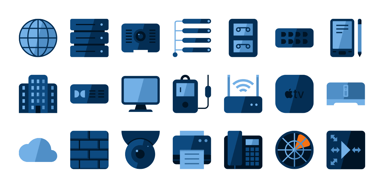 Custom CAD icons for network design and analysis software