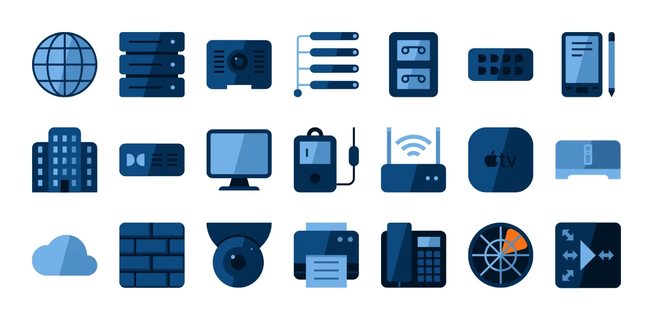 Custom CAD icons for network design and analysis software