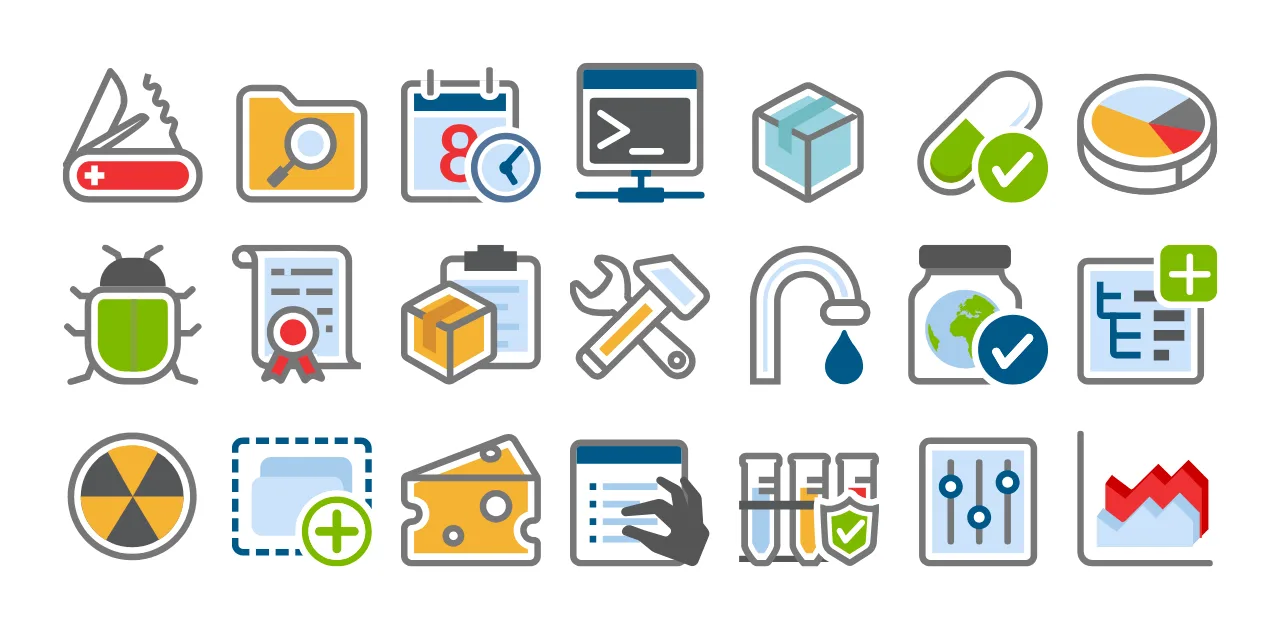 Custom CAD icons for pharmaceutical design software