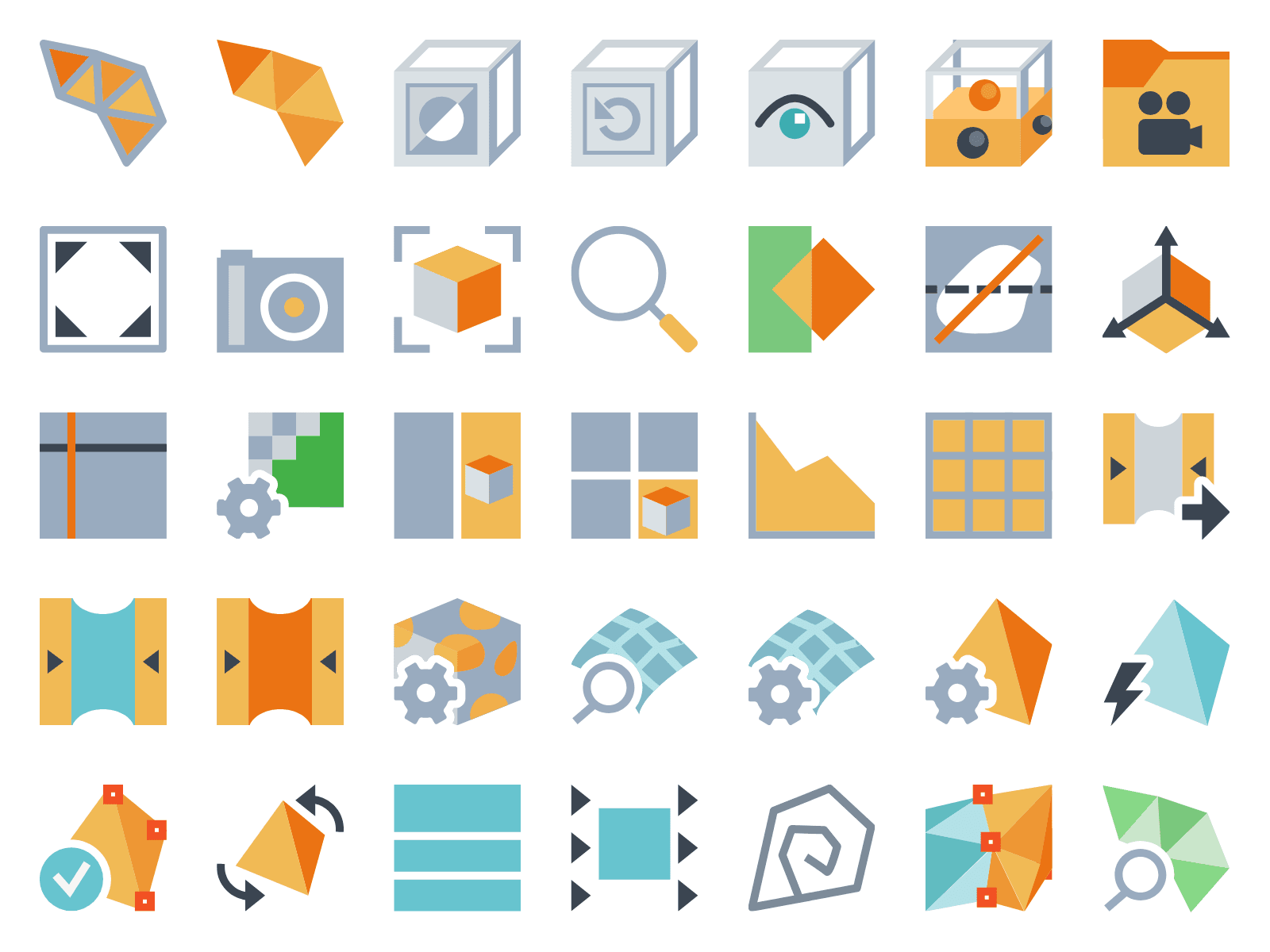 Engineering software icons for CAD/CAE model generation and image segmentation tools