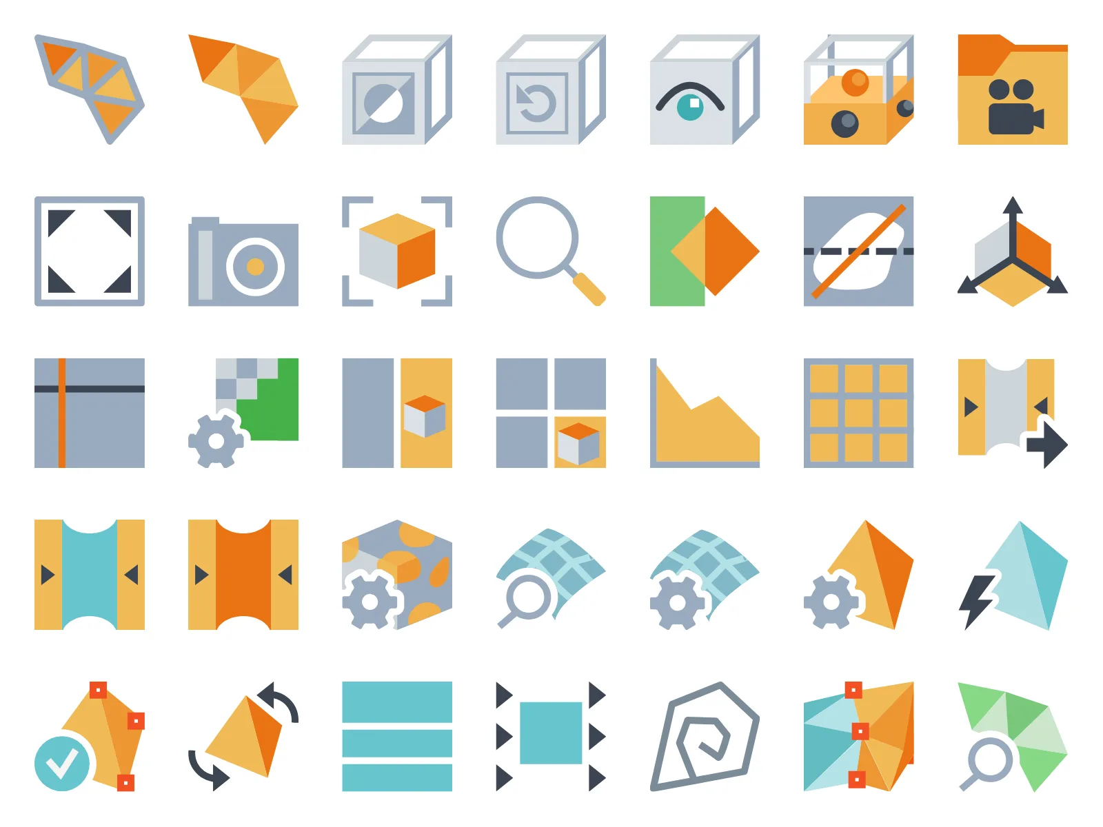 Engineering software icons for CAD/CAE model generation and image segmentation tools