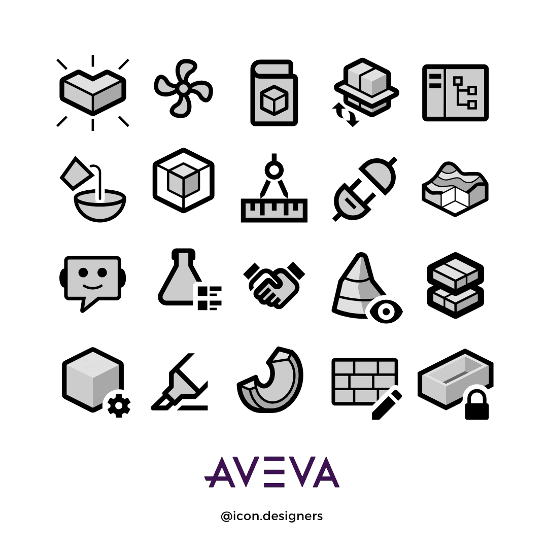 Custom Google Material Icons for Aveva CAD / CAE Engineering Software