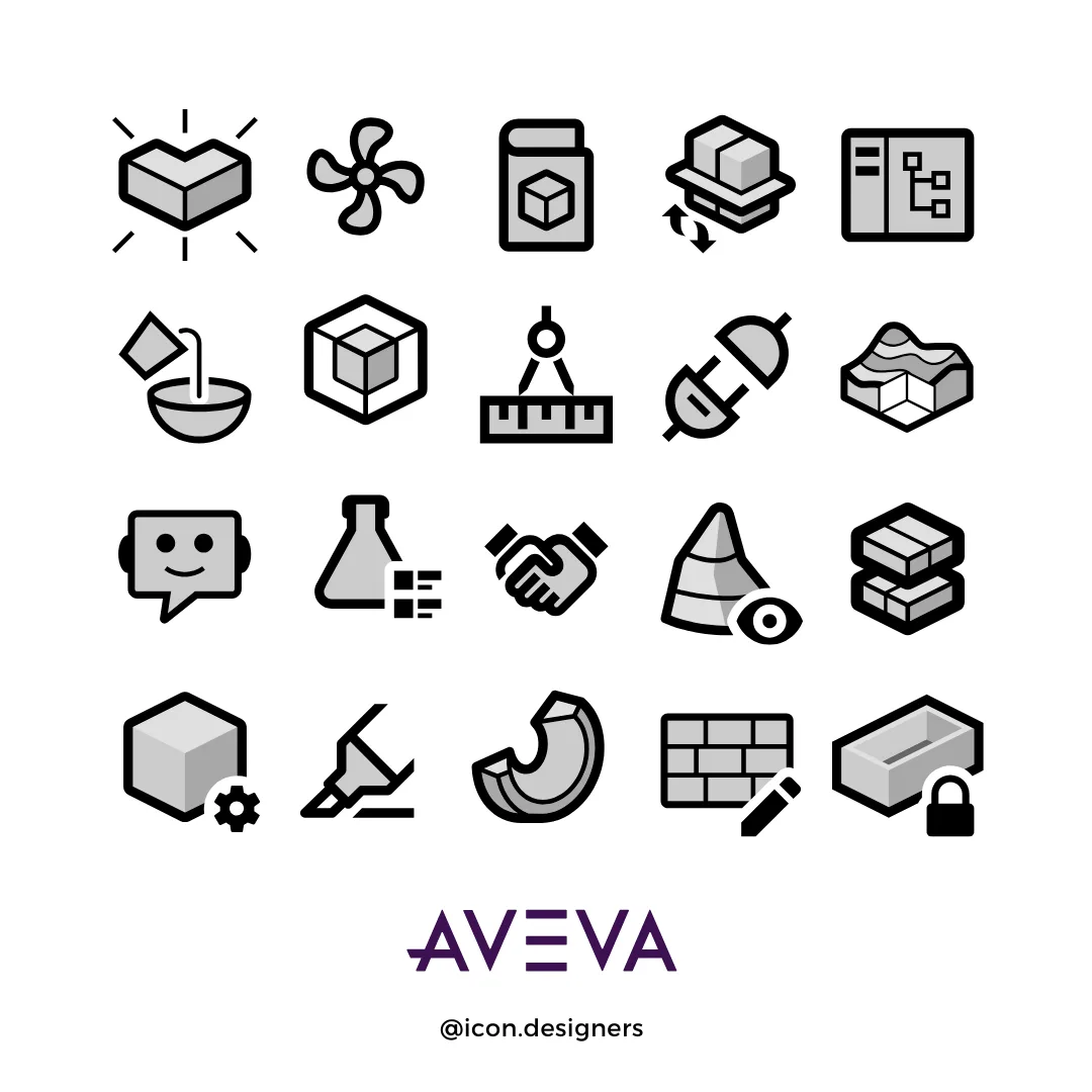 Custom Google Material Icons for Aveva CAD / CAE Engineering Software